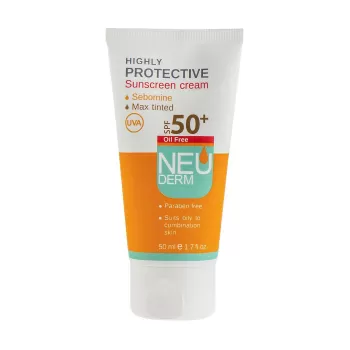کرم ضدآفتاب فاقد چربی هایلی پروتکتیو SPF۵۰  ( بی رنگ ) Highly Protective Oil Free Sunscreen Cream SPF50