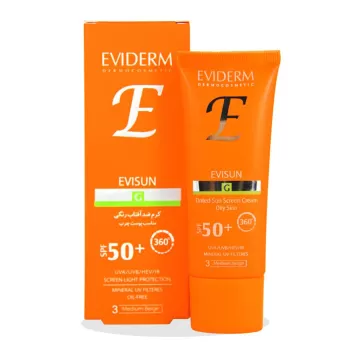 کرم ضد آفتاب اوی سان پوست چرب +SPF۵۰  ( بژ روشن ) Evisun Sun Screen Cream For Oily Skin SPF50+